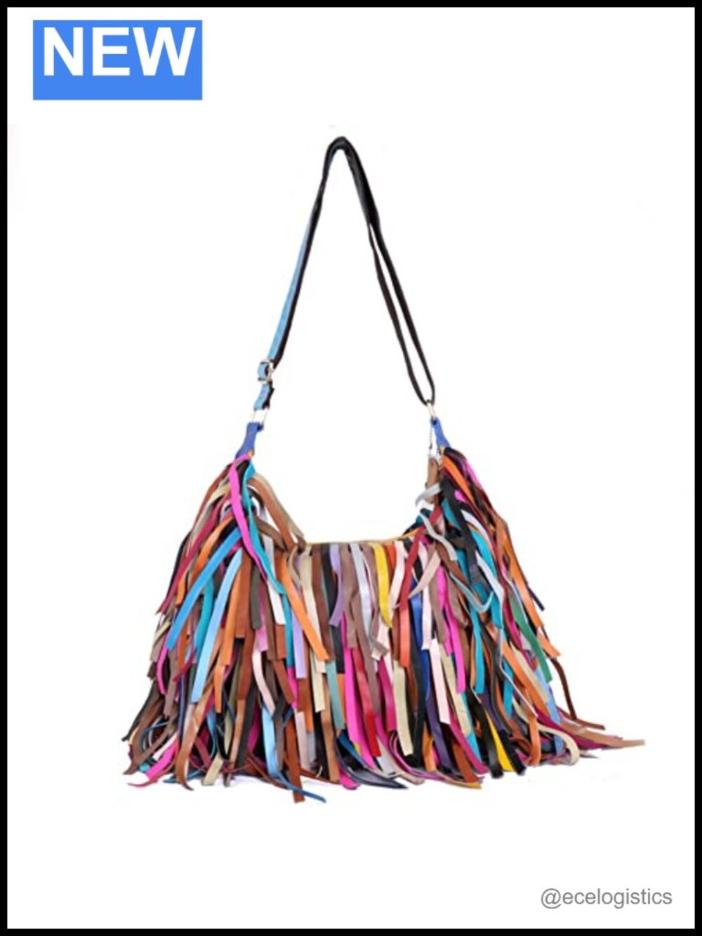 Genuine Sheepskin Patchwork Hobo Bag Tassel Shoulder Tote